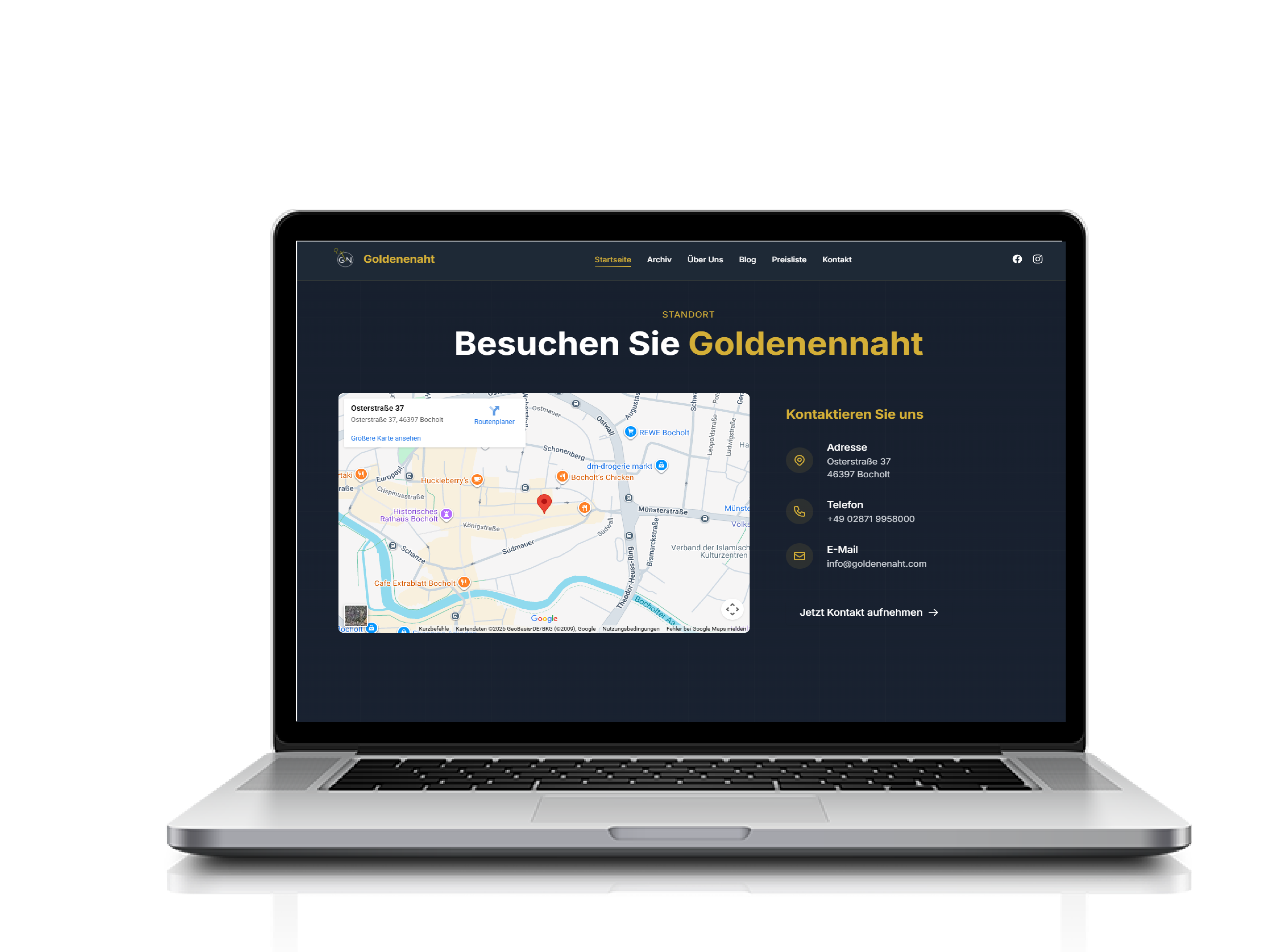 Goldene Naht - Standort