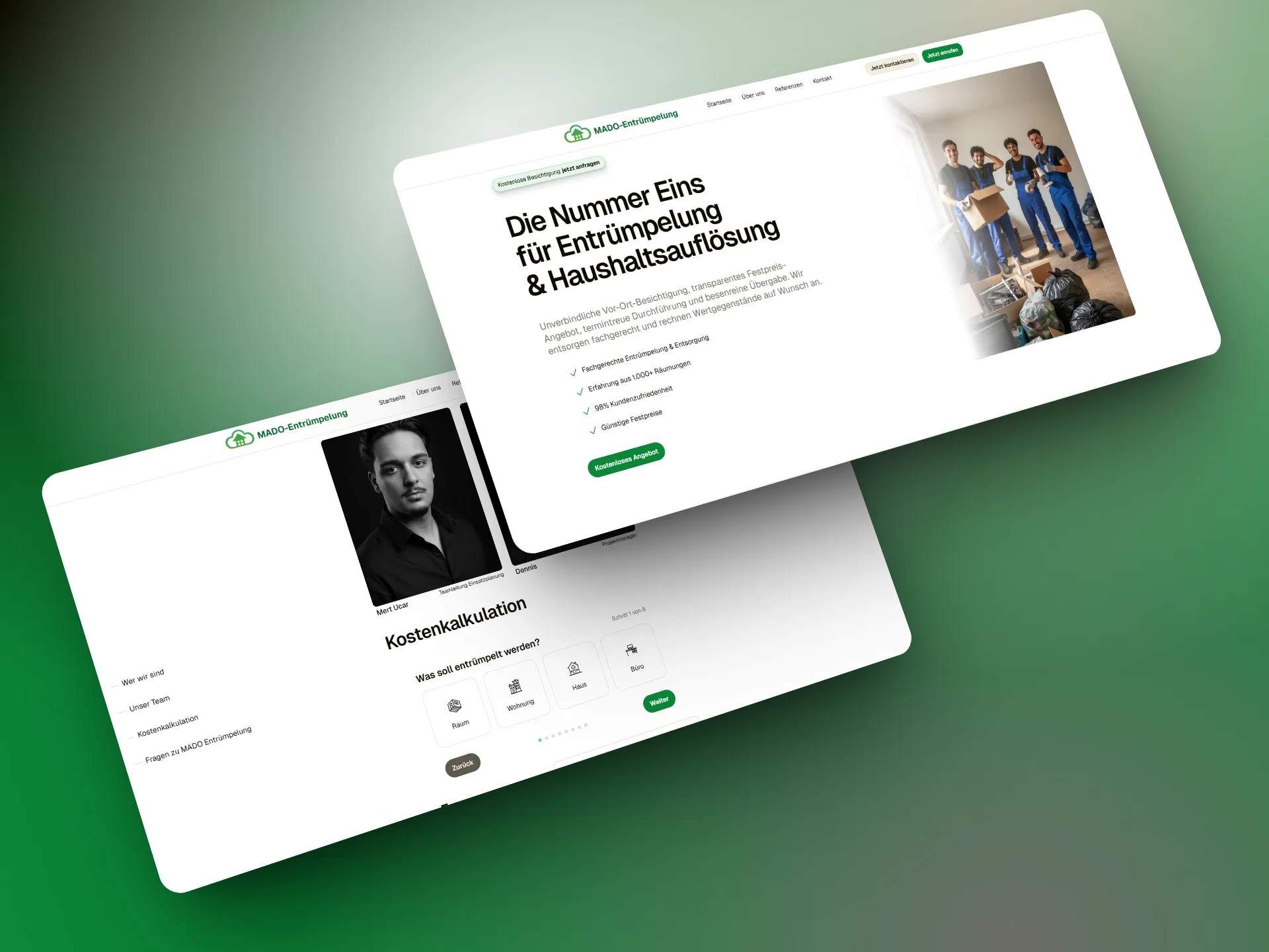 Mado landing page layout